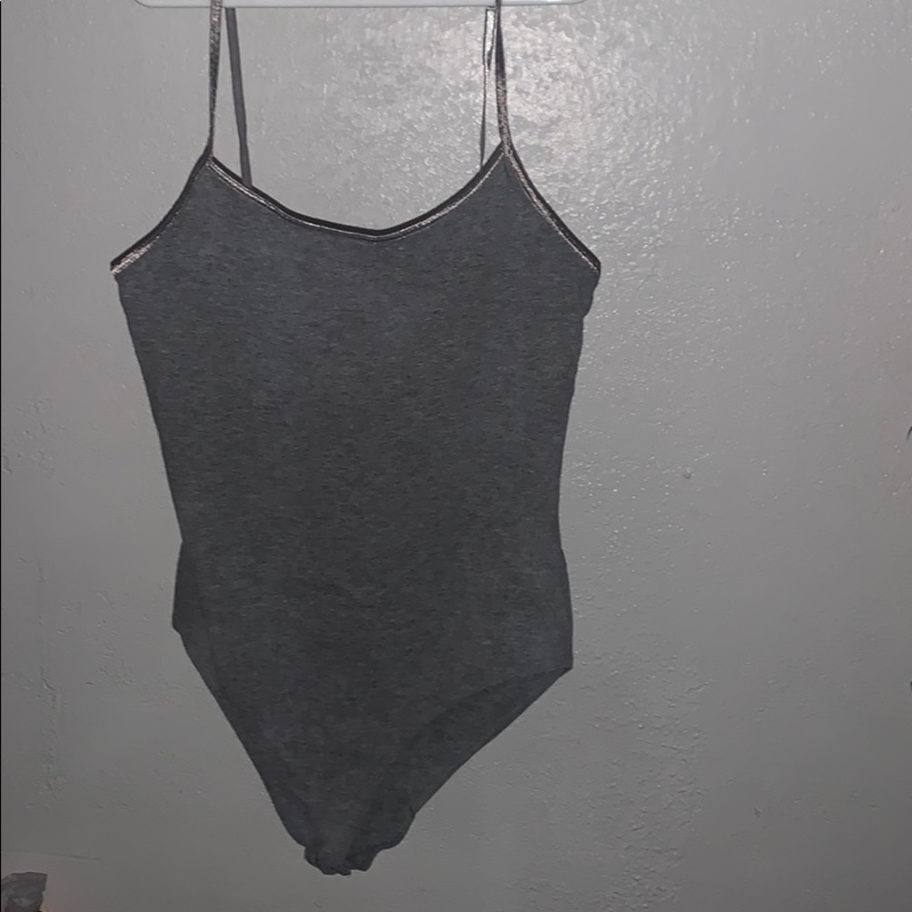 gray bodysuit
